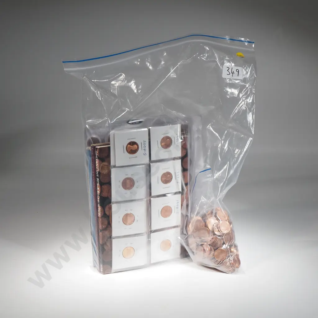 5 x albums and large lot of loose USA one cent coins Image 1++