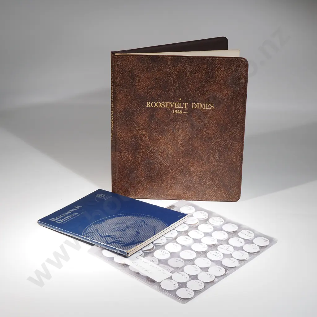 2 x albums and loose USA Roosevelt dimes coins including proofs Image 1++