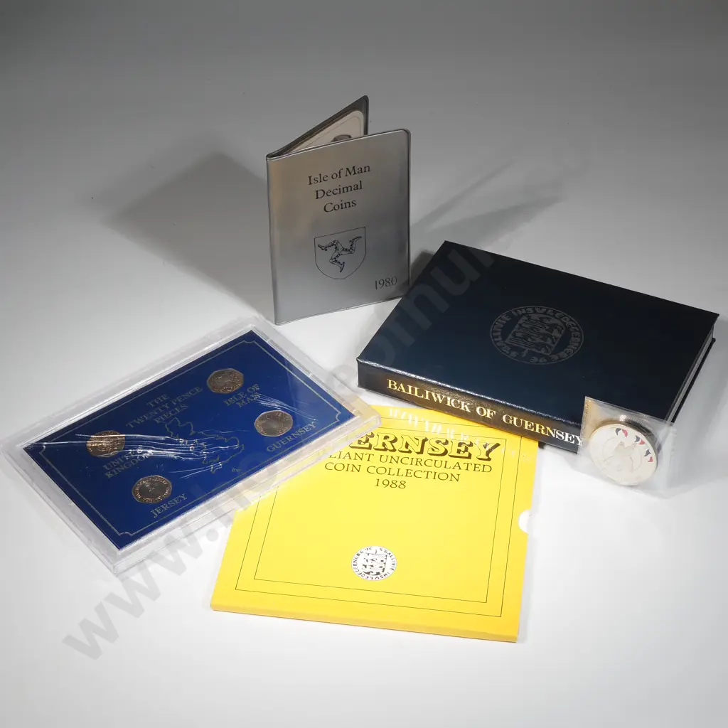 5 x coin sets and singles from Guernsey, Jersey, Isle of Man, Falkland Islands and UK Image 1++