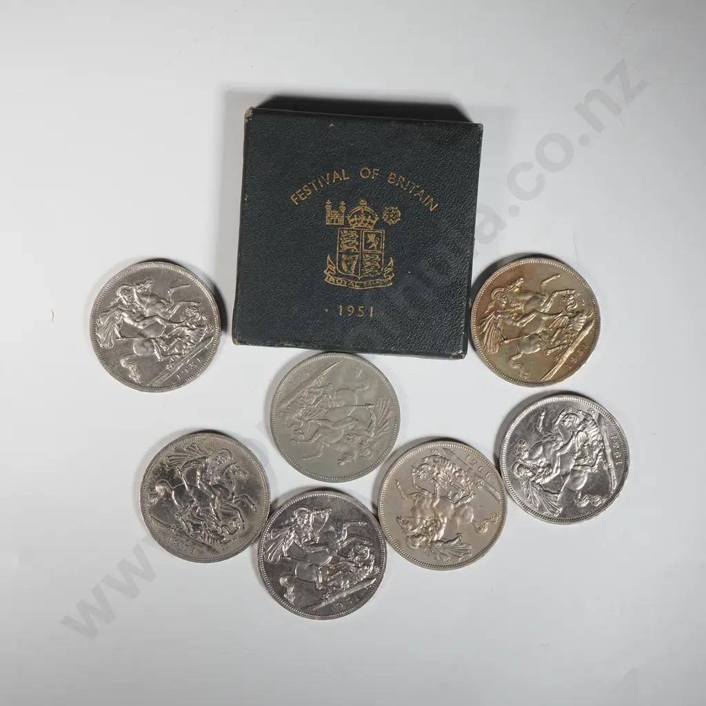 8 x UK 1951 crown coins Image 1++