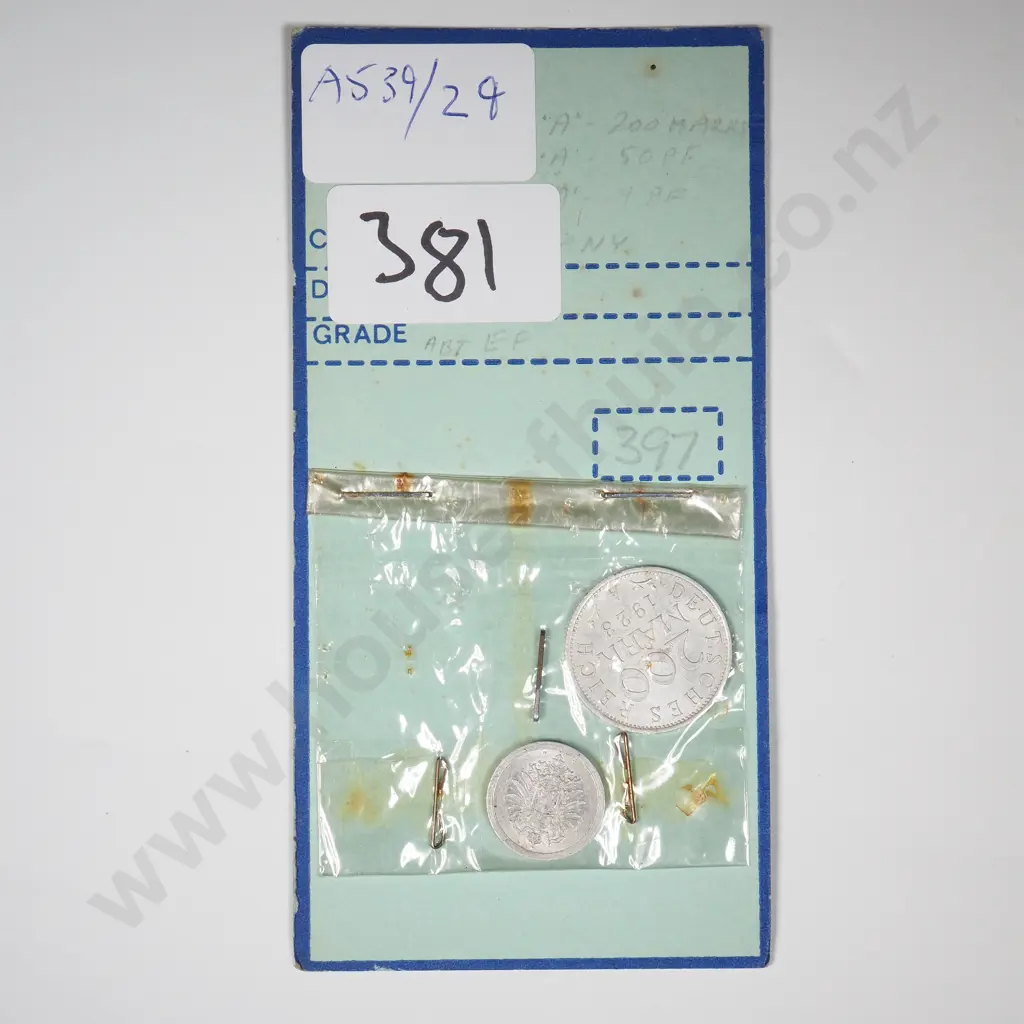 1923 German 200 Mark Coin & 1917 1 Mark Coin  Image 1++