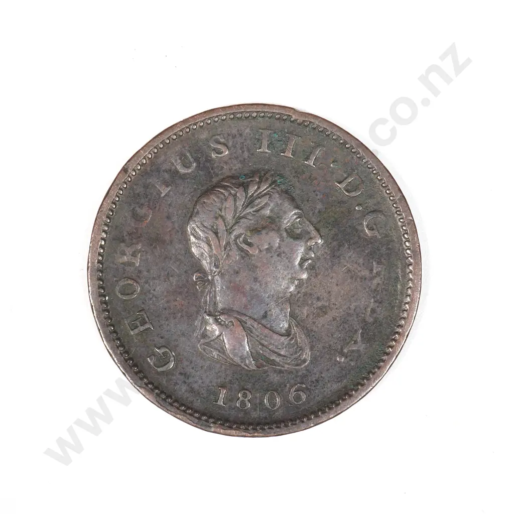 1806 United Kingdom Half Penny  Image 1++