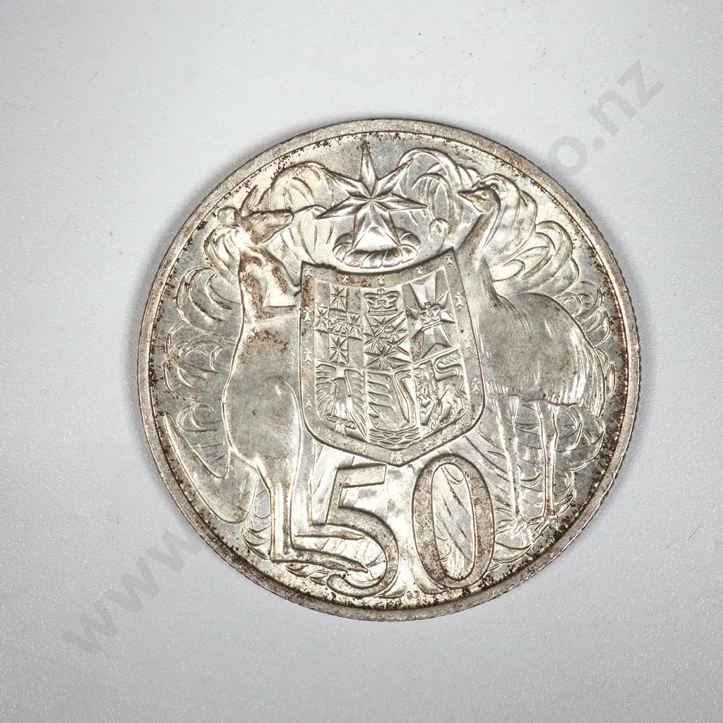 1966 Australia Silver Fifty Cent Coin  Image 1++
