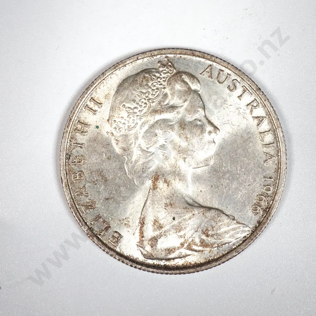 1966 Australia Silver Fifty Cent Coin  Image 1++