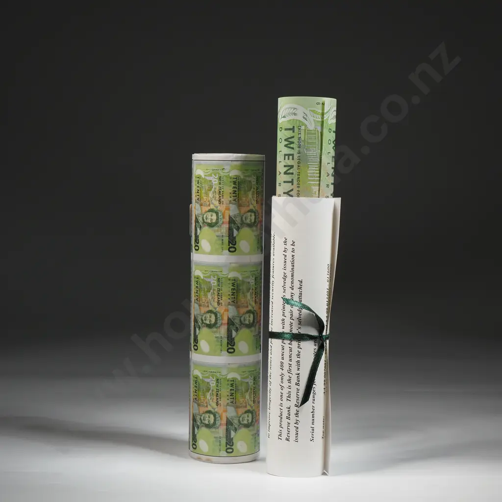 Uncut Pair of New Zealand Twenty Dollar Banknotes  Image 1++