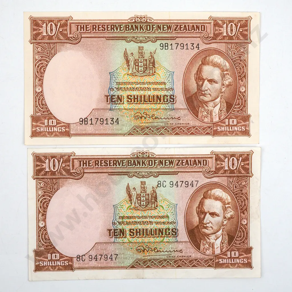 Two Ten Shilling Fleming Banknotes  Image 1++