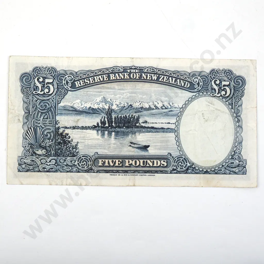 New Zealand Five Pound Hanna Banknote  Image 1++