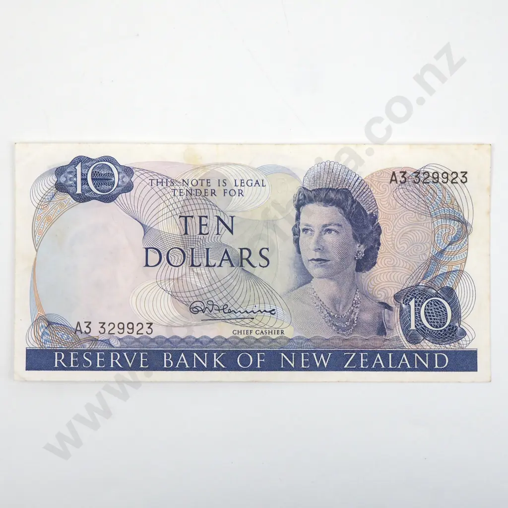 New Zealand Ten Dollar Fleming A3 Banknote  Image 1++