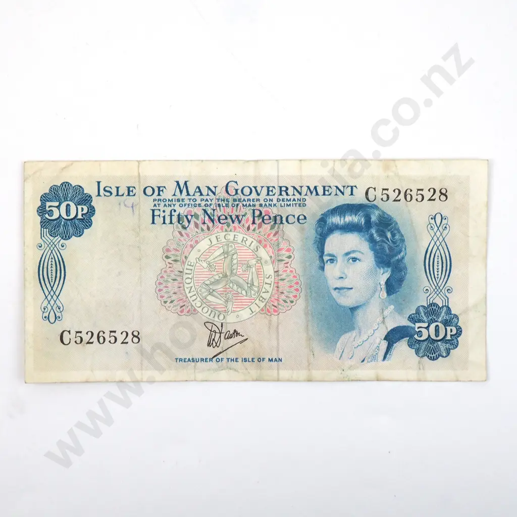 Isle of Man Fifty new Pence Banknote  Image 1++