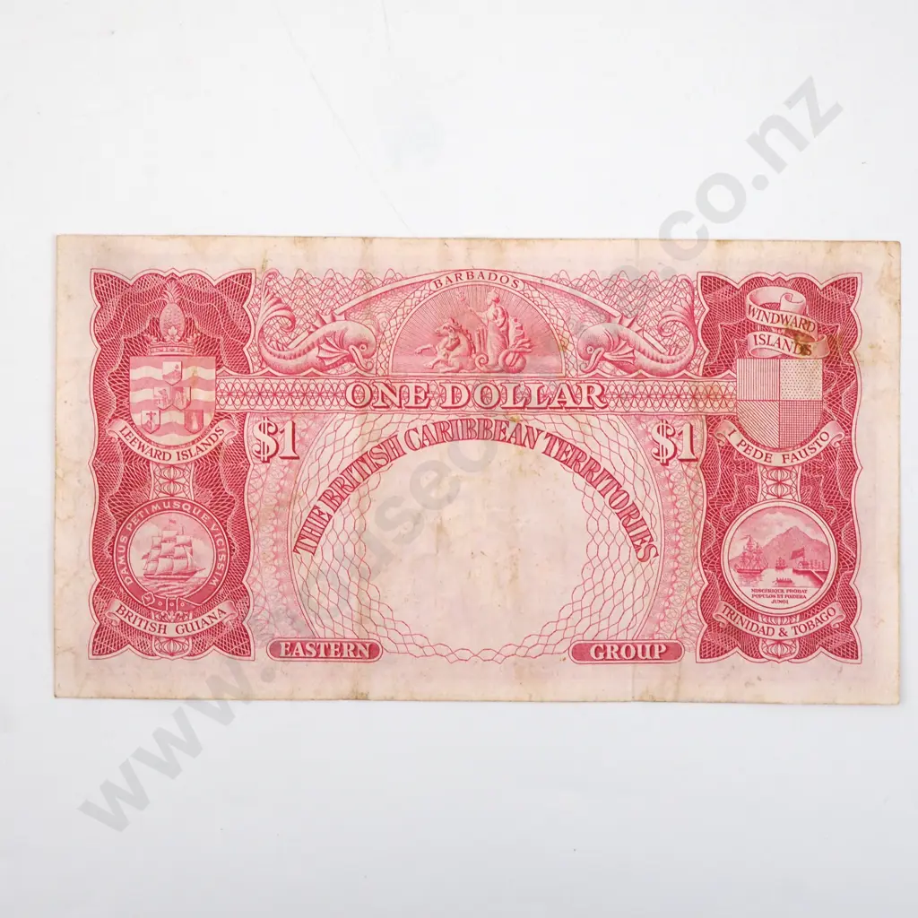 1958 British Caribbean Territories One Dollar Banknote  Image 1++
