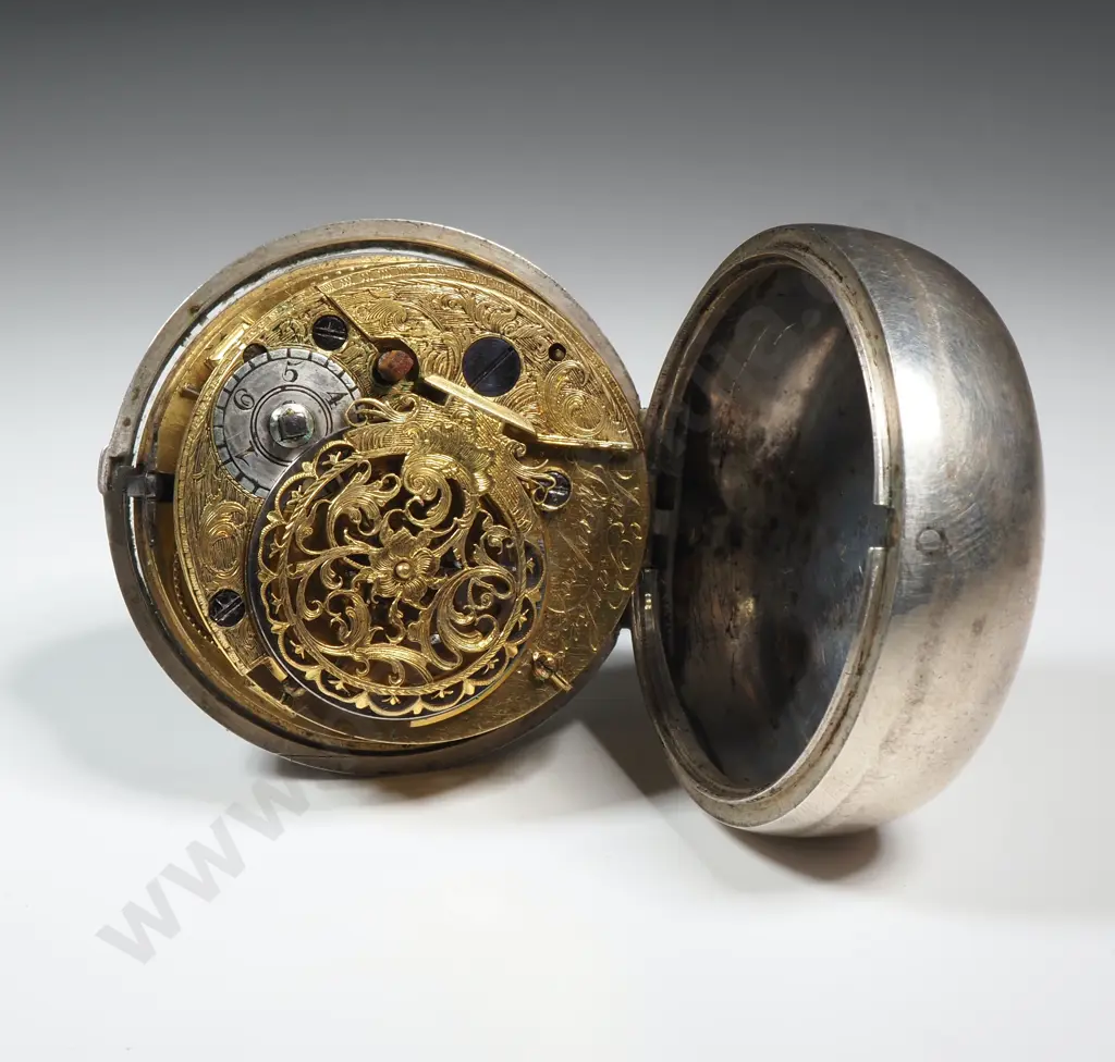 1770's Sterling Silver Pair case Pocket Watch by John Parker - Chain Intact / Balance Stiff Image 1++