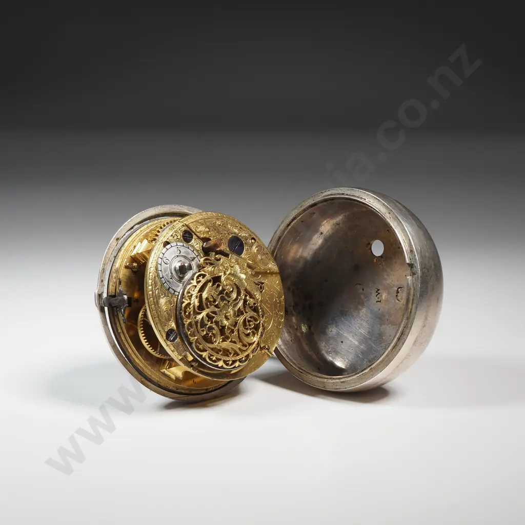 1770's Sterling Silver Pair case Pocket Watch by John Parker - Chain Intact / Balance Stiff Image 1++