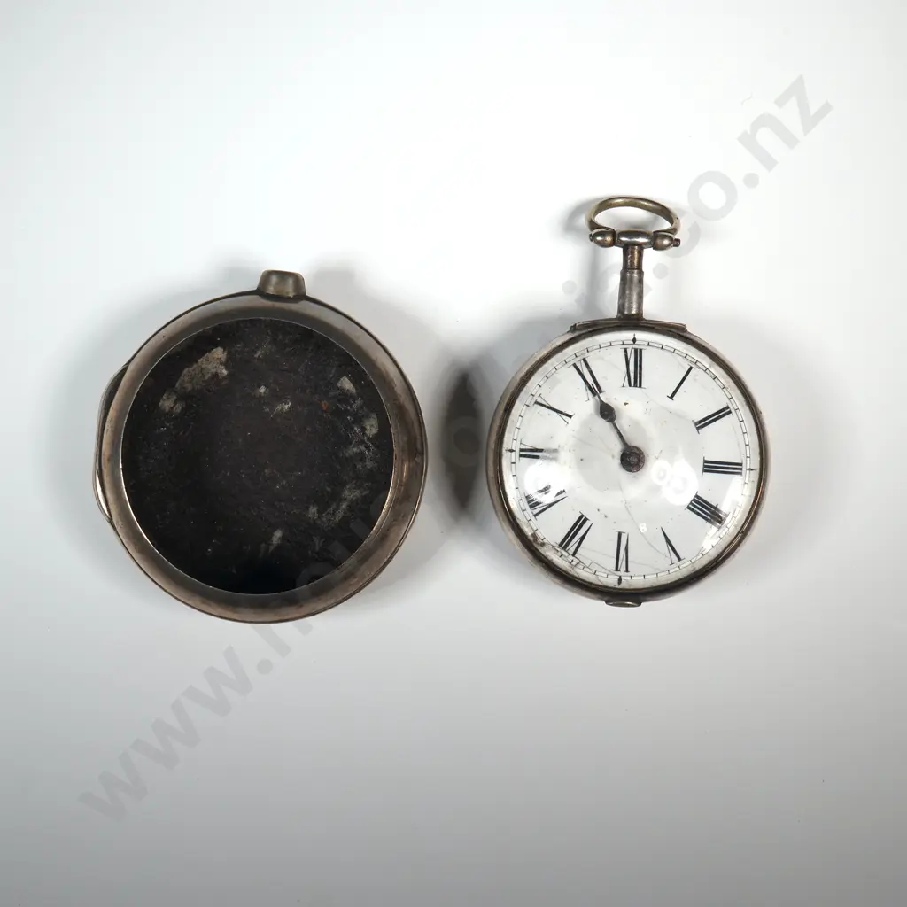 1782 Dated George Cooper Pair Case Sterling Silver Pocket Watch Image 1++