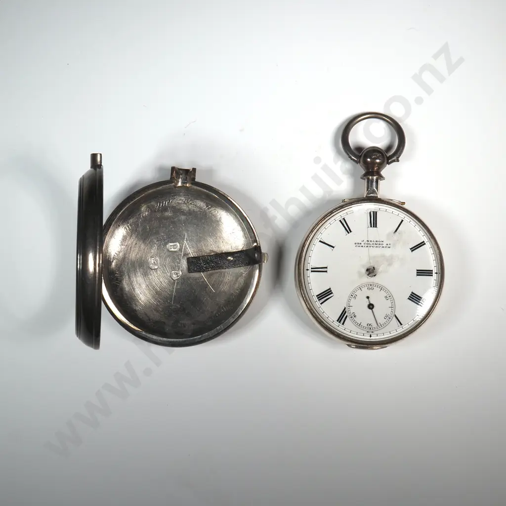 Sterling Silver Pair Case Pocket Watch by Rotherham's of London - 1856 Dated - Dial for J Nelson Christchurch Image 1++