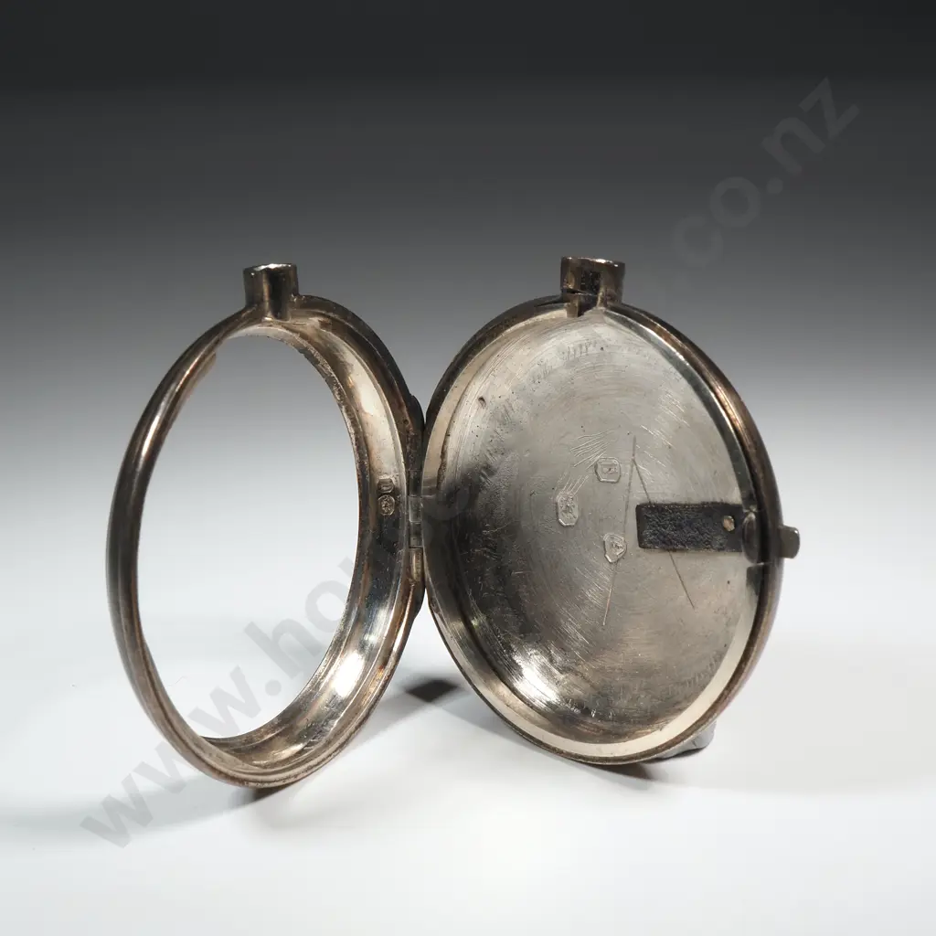 Sterling Silver Pair Case Pocket Watch by Rotherham's of London - 1856 Dated - Dial for J Nelson Christchurch Image 1++