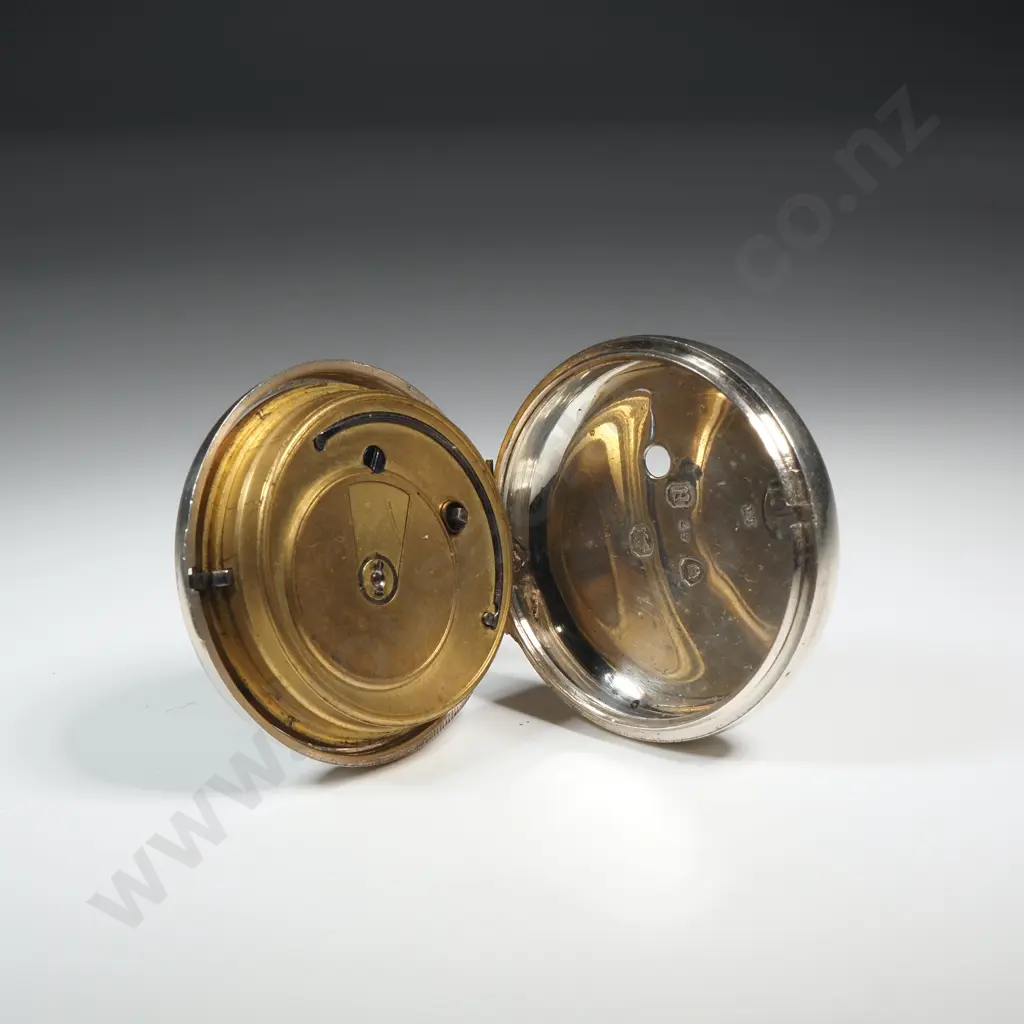 Sterling Silver Pair Case Pocket Watch by Rotherham's of London - 1856 Dated - Dial for J Nelson Christchurch Image 1++