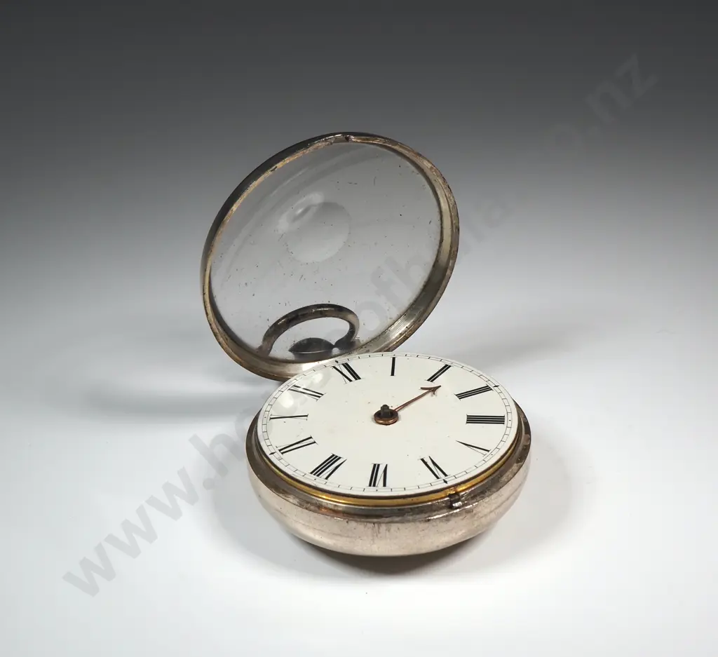Sterling Silver Pair Case Pocket Watch - London 1840 - Missing Outer Case Image 1++