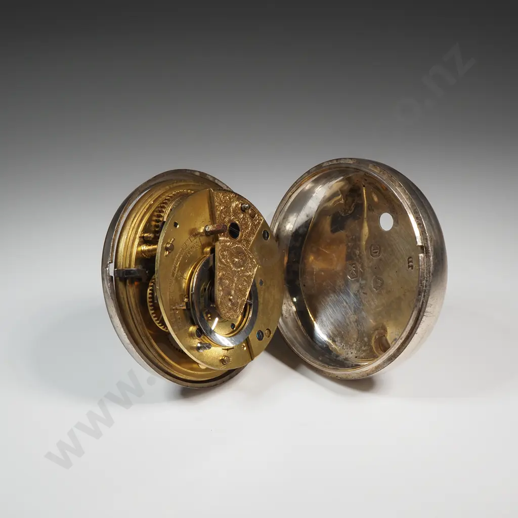 Sterling Silver Pair Case Pocket Watch - London 1840 - Missing Outer Case Image 1++