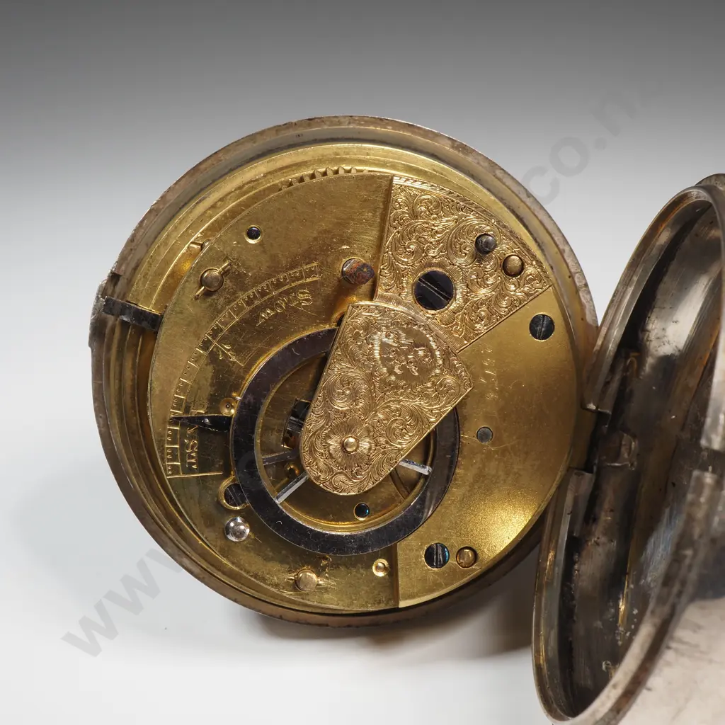 Sterling Silver Pair Case Pocket Watch - London 1840 - Missing Outer Case Image 1++