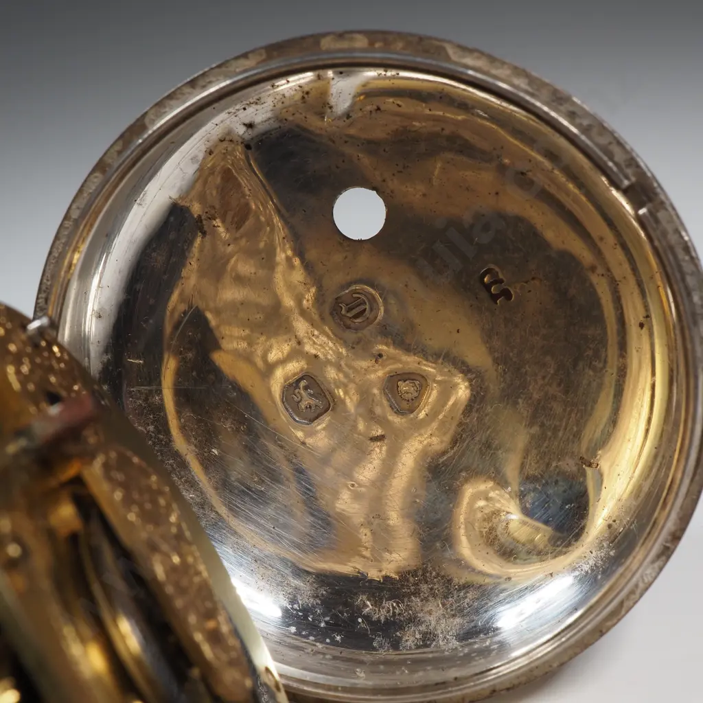 Sterling Silver Pair Case Pocket Watch - London 1840 - Missing Outer Case Image 1++