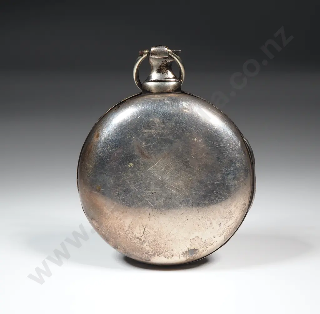 Sterling Silver Pair Case Pocket Watch - Birmingham 1787 - Working w Nice Enamel Dial - Both Hands Missing Ends Image 1++