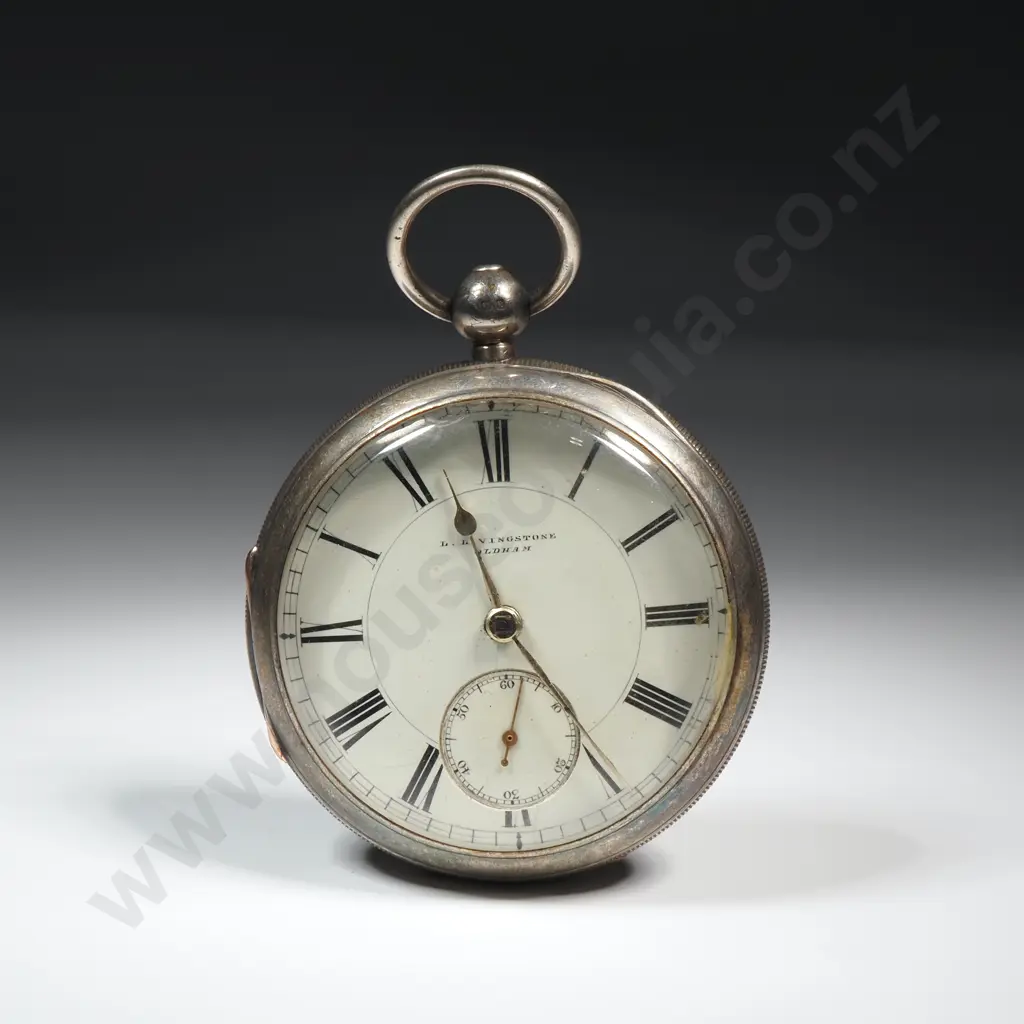 1898 Hallmarked Sterling Silver Pocket Watch by Livingston Birmingham Image 1++