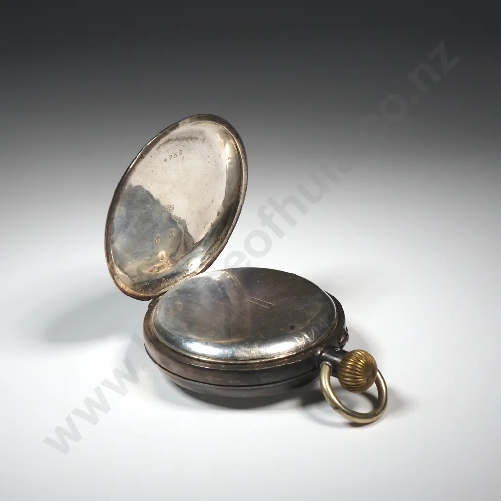 Sterling Silver 935 Silver Chronograph made for Teagle Smith & Sons Wellington - Enamel Dial & Blued Hands - Excellent Image 1++