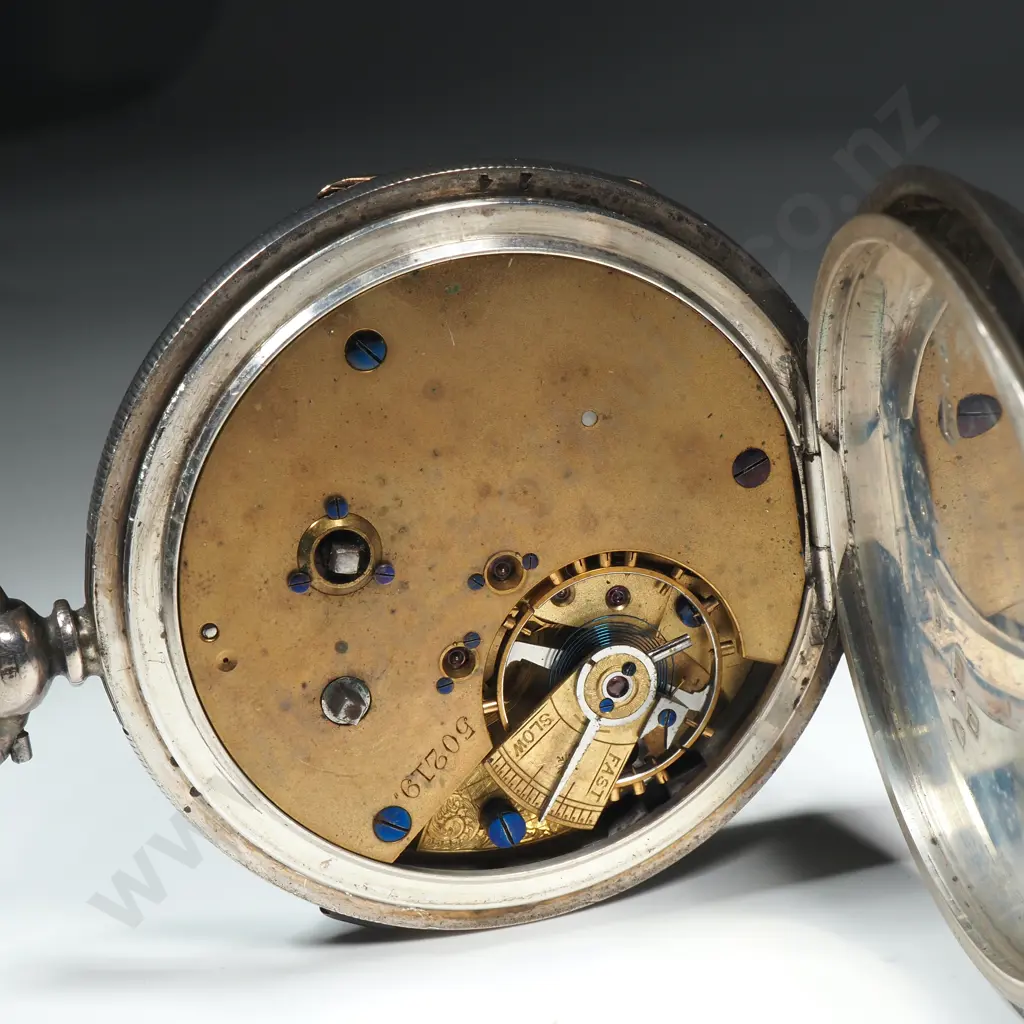 1800 Dated Sterling Silver Center Second Chronograph - Slide Stop Working Well Image 1++