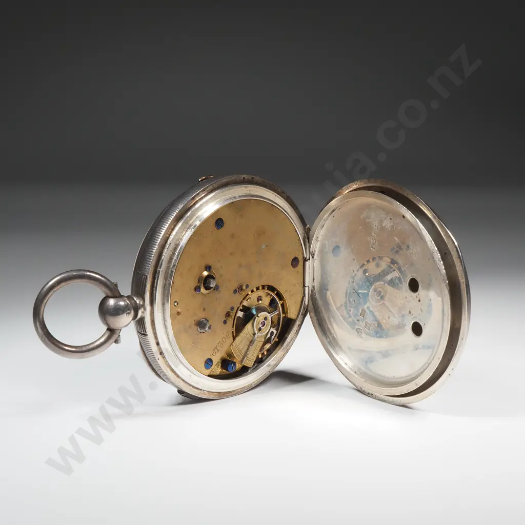 1800 Dated Sterling Silver Center Second Chronograph - Slide Stop Working Well Image 1++