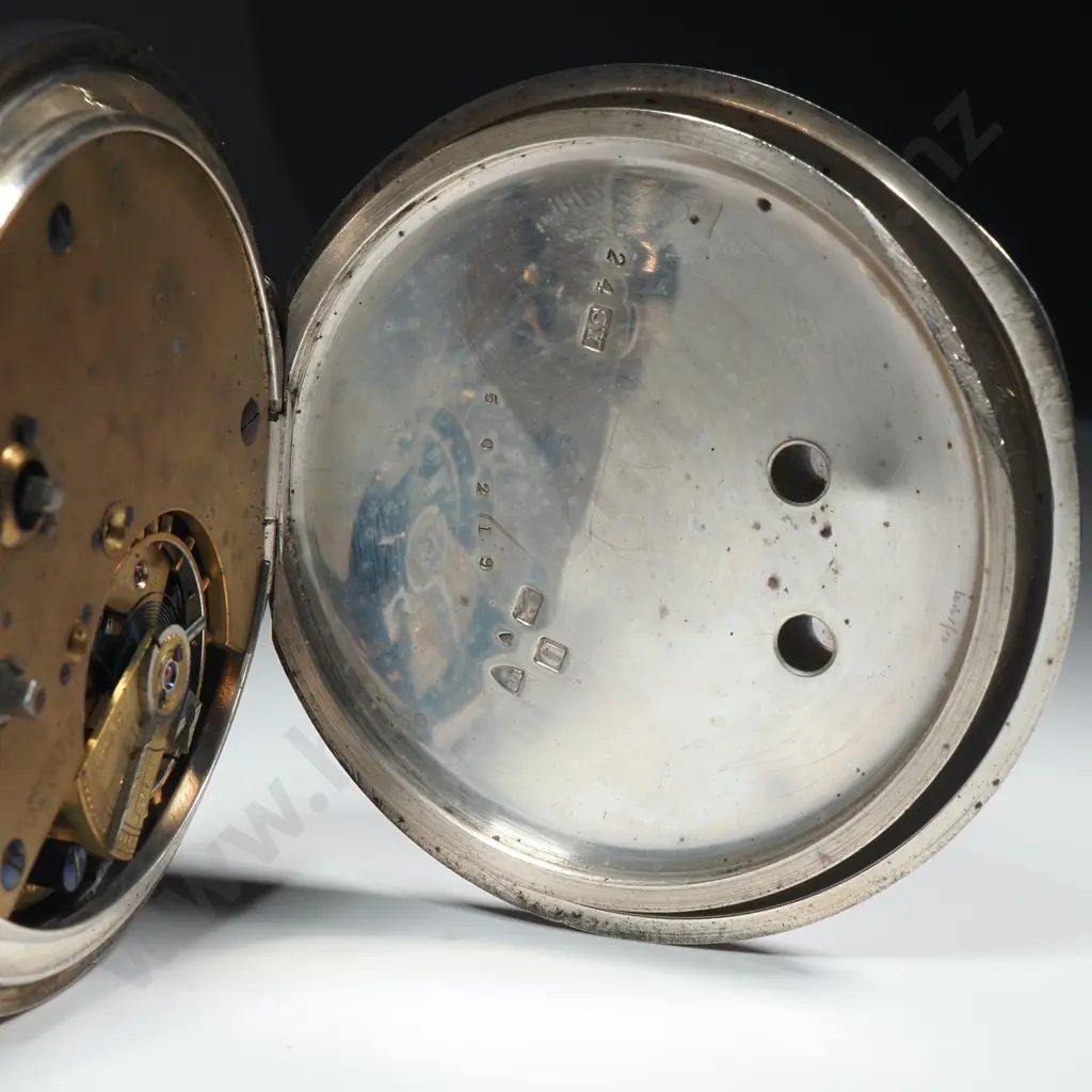 1800 Dated Sterling Silver Center Second Chronograph - Slide Stop Working Well Image 1++