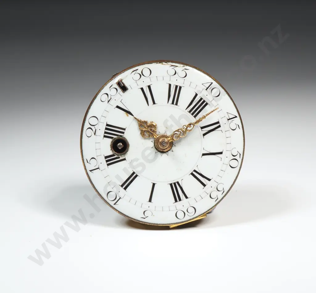 Circa 1740 Tifenne Brothers Paris Fusee Pocket Watch Movement w Enamel Dial Image 1++