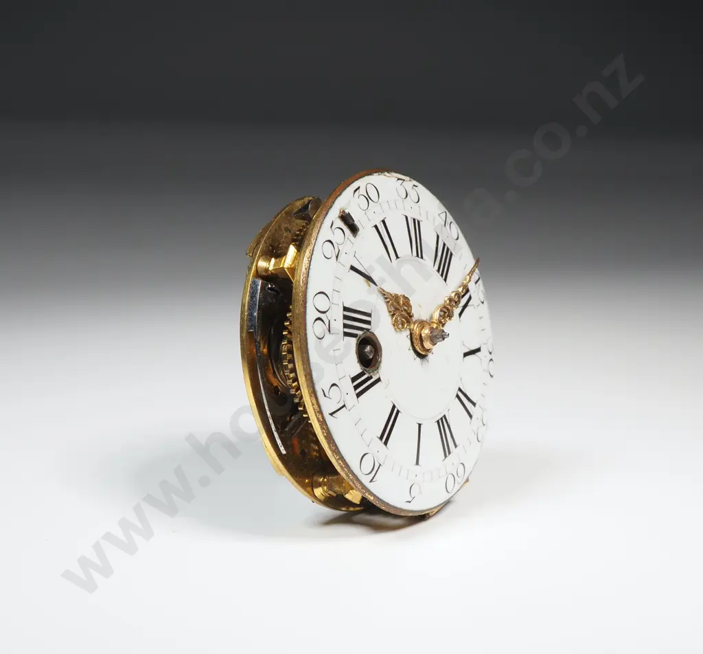 Circa 1740 Tifenne Brothers Paris Fusee Pocket Watch Movement w Enamel Dial Image 1++