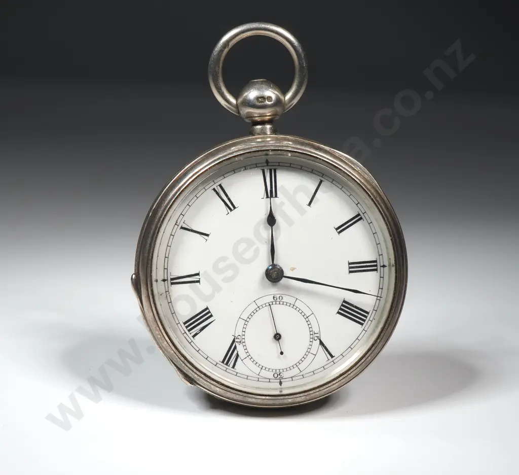 Tydeman Sterling Silver Pocket Watch - Hallmarked for London 1876 - Balance & Enamel Dial Correct but Watch not Running Image 1++