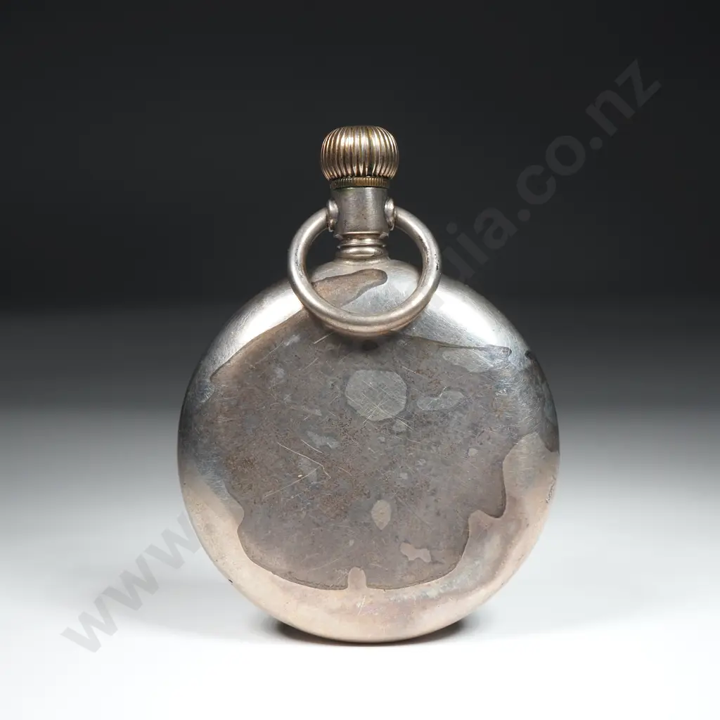 Antique Sterling Silver Cased Stem Wind Omega Pocket Watch - Dial / Movement & Cased Signed - Not Running  Image 1++