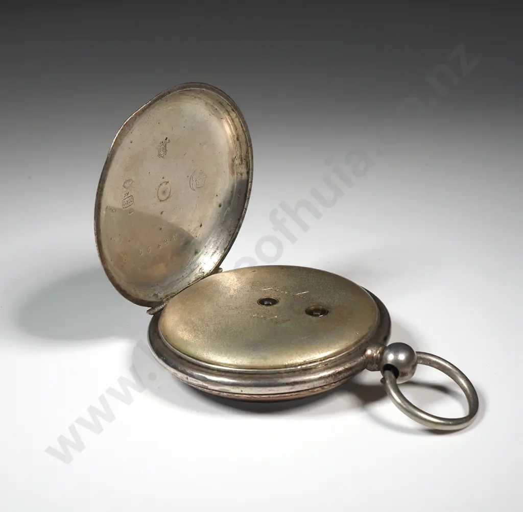 Fancy .800 Silver & Gold Pocket Watch Image 1++