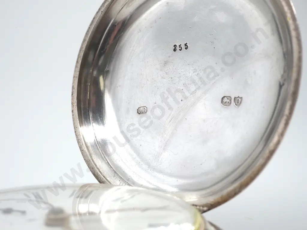 Antique Sterling Silver Hunter Pocket Watch Image 1++