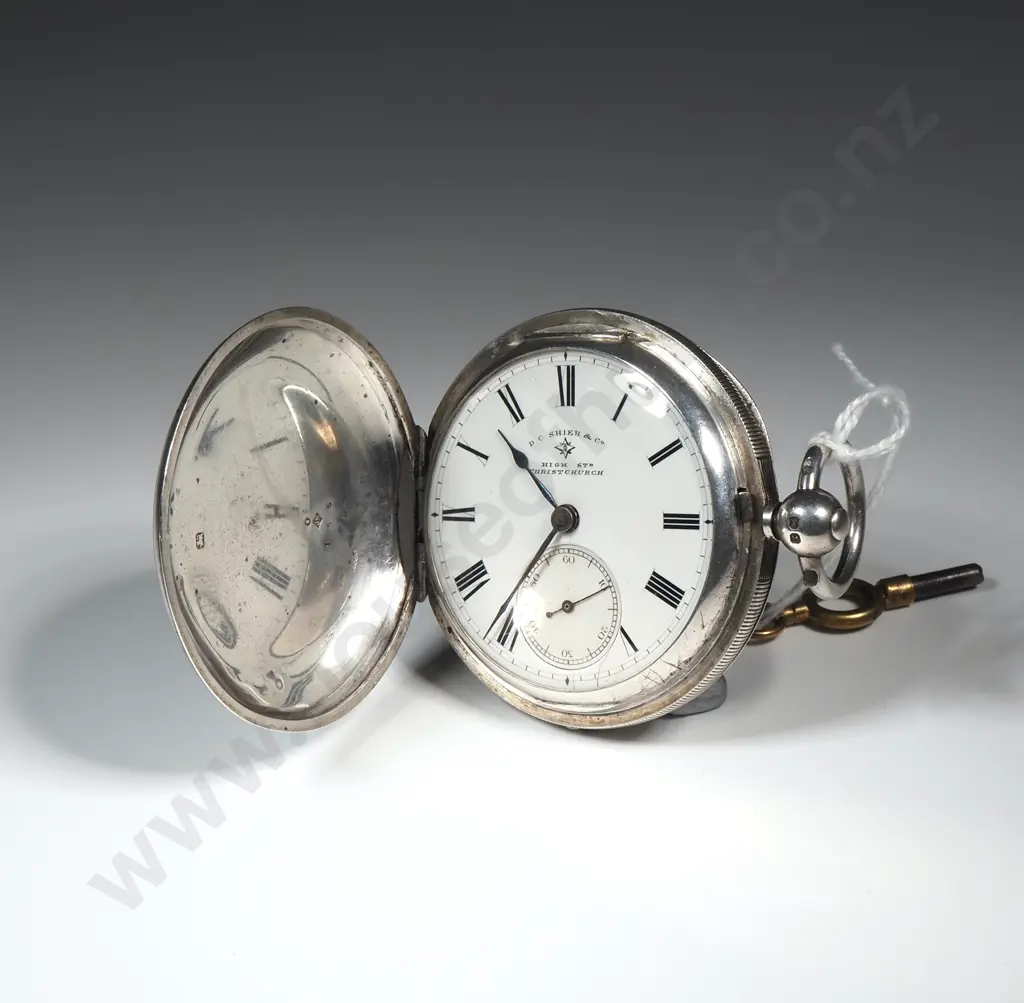 Sterling Silver Pocket Watch by D C Shier & Co of High Street Christchurch Image 1++
