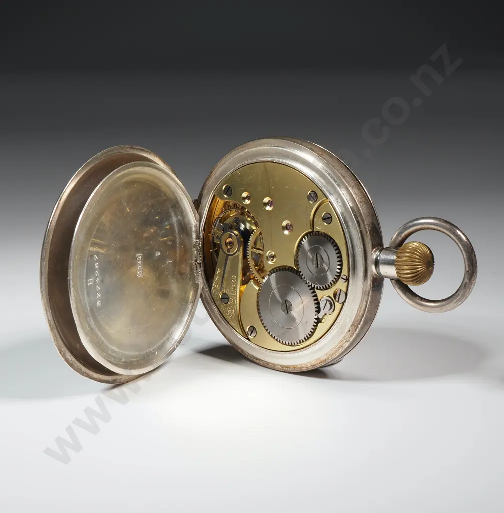 Antique .935 Silver Pocket Watch Inscribed to J Anderson 1908 Image 1++