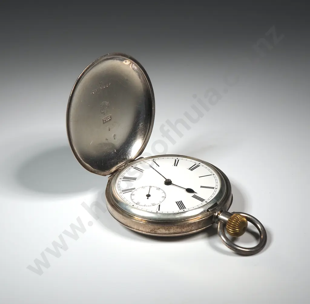 Antique .935 Silver Pocket Watch Inscribed to J Anderson 1908 Image 1++