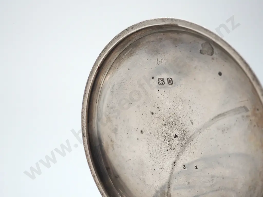 Antique Sterling Silver Hunter Pocket Watch Image 1++