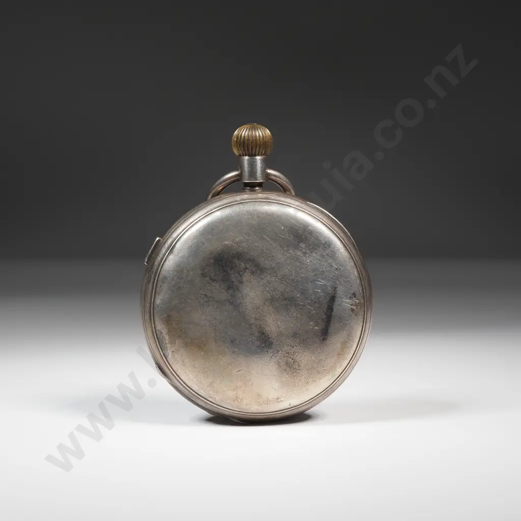 Sterling Silver Chronograph Pocket Watch by Stuart Dawson - London 1886 - No Bezel / Glass Image 1++