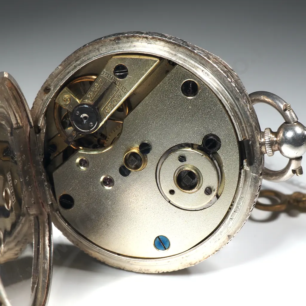 Antique Sterling Silver Key Wind Pocket Watch Image 1++