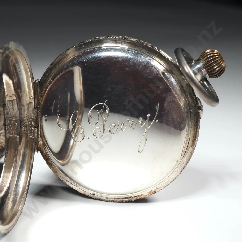 Antique .935 Silver Pocket Watch Image 1++