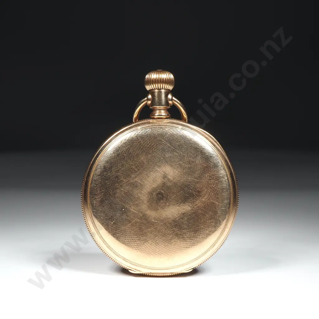 Waltham Traveler Rolled Gold Stem Wind Hunter Pocket Watch - 1909 Manufacture - Crystal Loose  Image 1++
