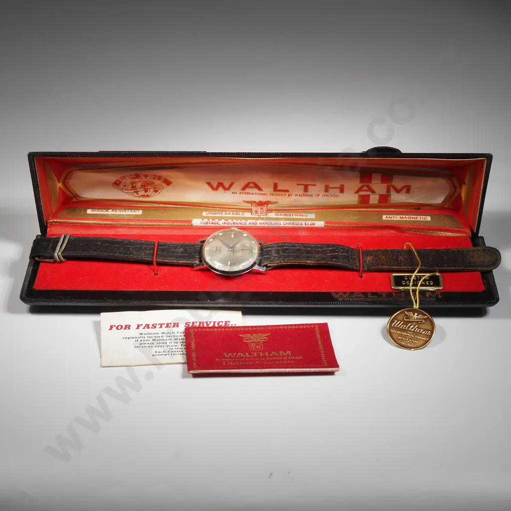 Vintage Waltham Wristwatch in Box & Papers  Image 1++