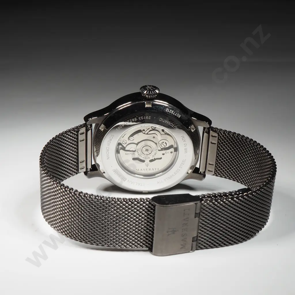 Gents Modern Maserati Automatic Skeleton Wristwatch, Running - in Box w Instruction Manual - Like New Image 1++