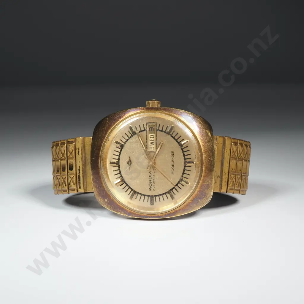 1970's Gold Plated Mondial Moonlander Automatic Wristwatch Image 1++