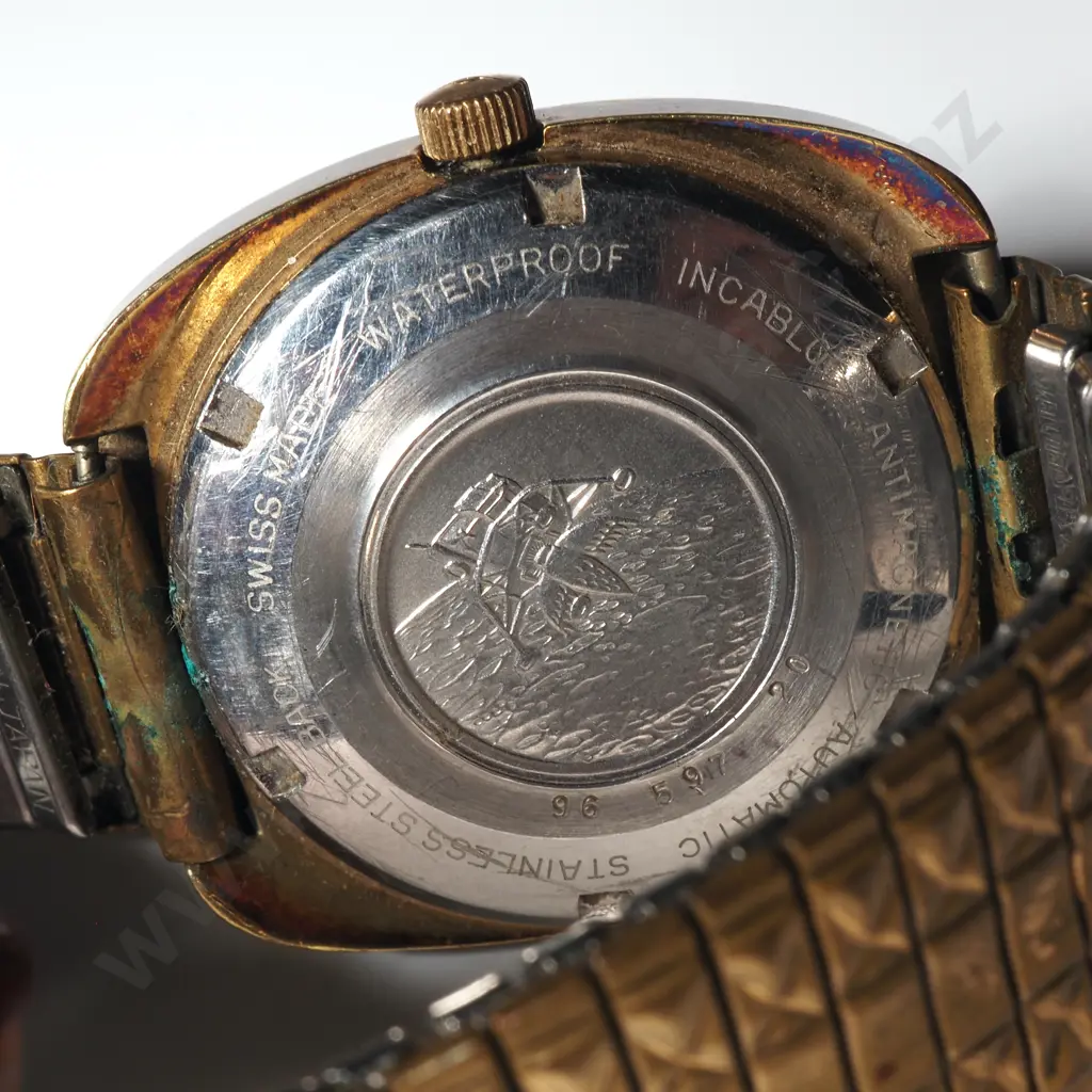 1970's Gold Plated Mondial Moonlander Automatic Wristwatch Image 1++