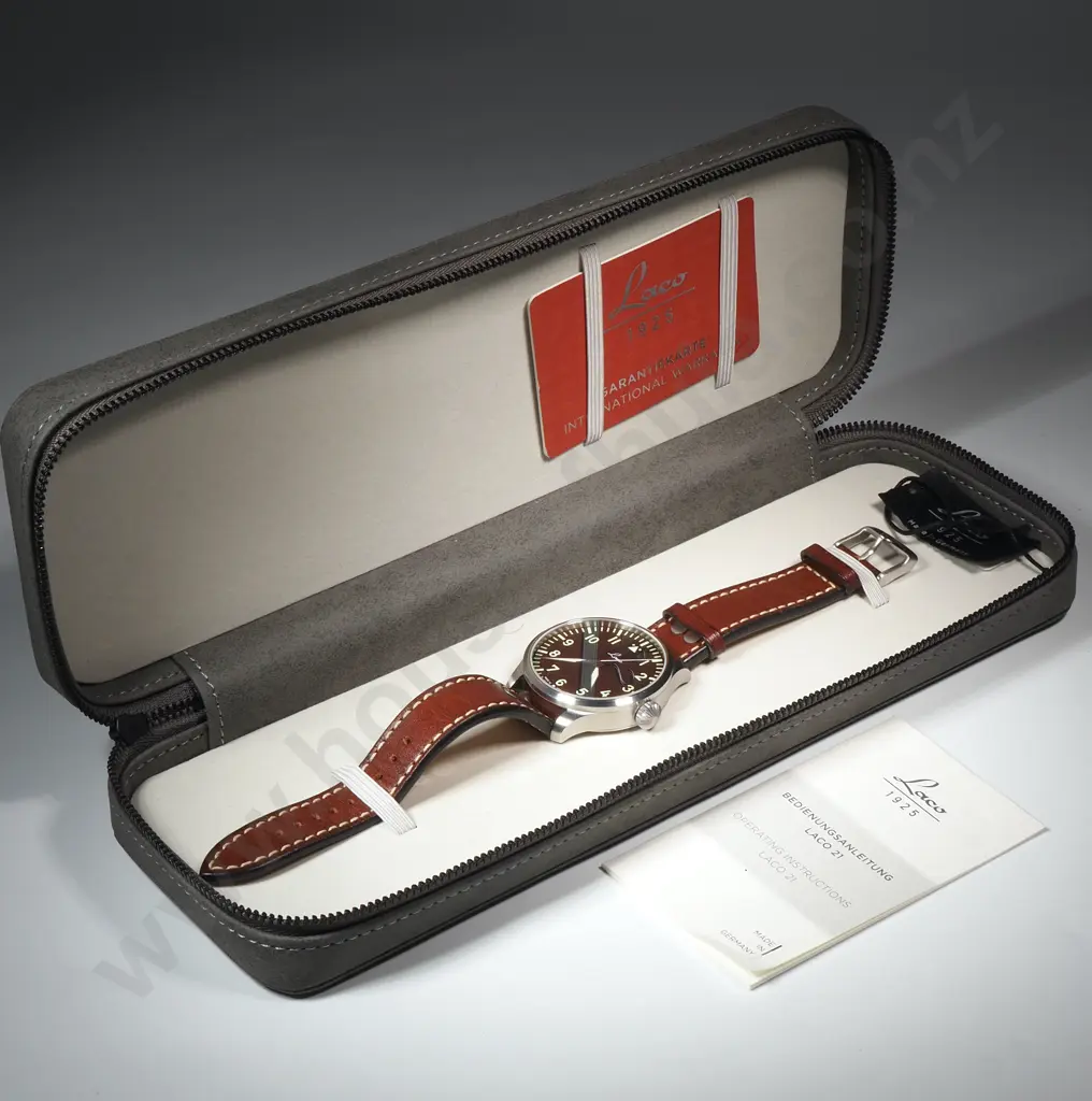 Laco Gents Wristwatch w Original Box & Papers - As new Image 1++