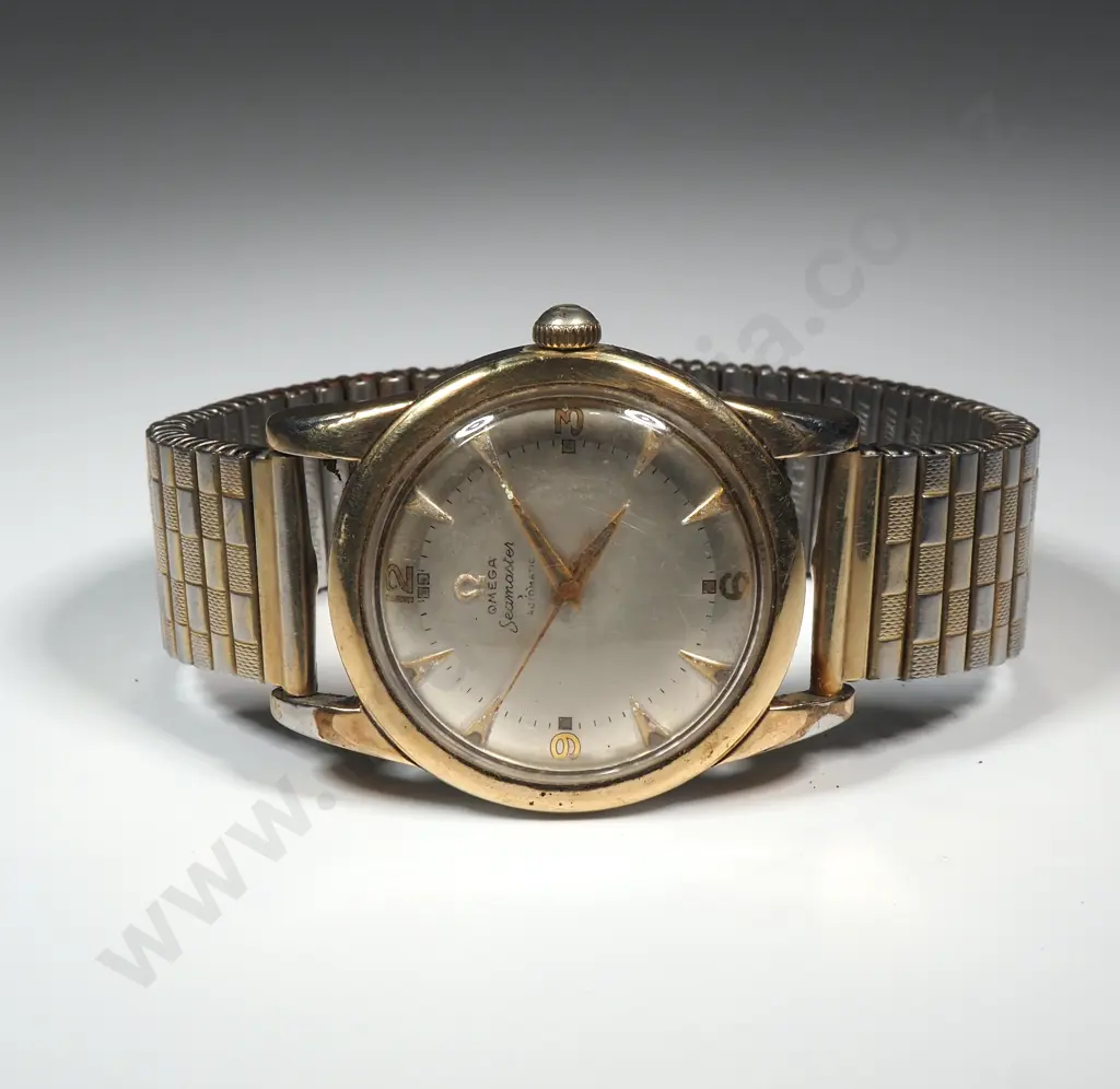 1950's Gold Capped Omega Seamaster Bumper Automatic Wristwatch Image 1++